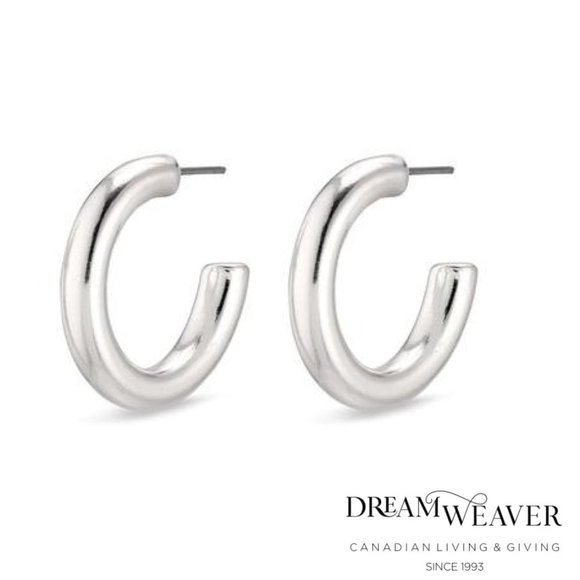 Maddie Small Silver Plated Hoops | Pilgrim - Picture 1 of 2
